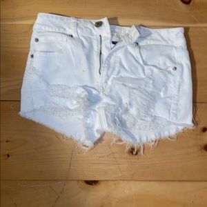White jean shorts
